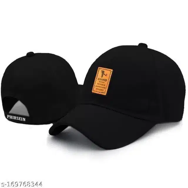 Cotton Cap for Men & Women (Black)