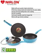 Aluminium Non Stick Tawa, Sauce Pan & Kadahi with Lid 