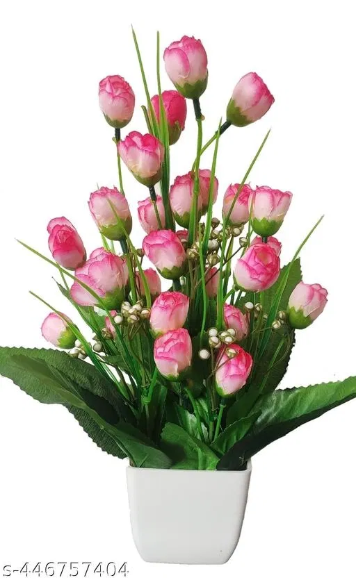 Plastic Artificial Flower With Pot,Multicolour