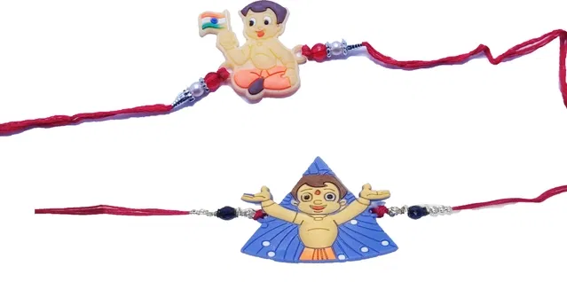 Synthetic Chota Bheem & Chota Bheem Kids Rakhi (Multicolor, Pack of 2)