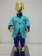 Art Silk Full Sleeves Sherwani with Pyjama Set for Boys 