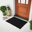 Status Welcome Rubber Pin Stripe Mat 38x58cm Black