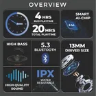 TecSox ACE Wireless Earbuds - 20H Playtime