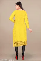 Net Kurti for Women,  Yellow  