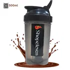 Plastic Gym Shaker Bottle (Black, 500 ml)