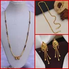 Combo of Alloy Mangalsutra with Chain & 1 Pair Earrings for Women 