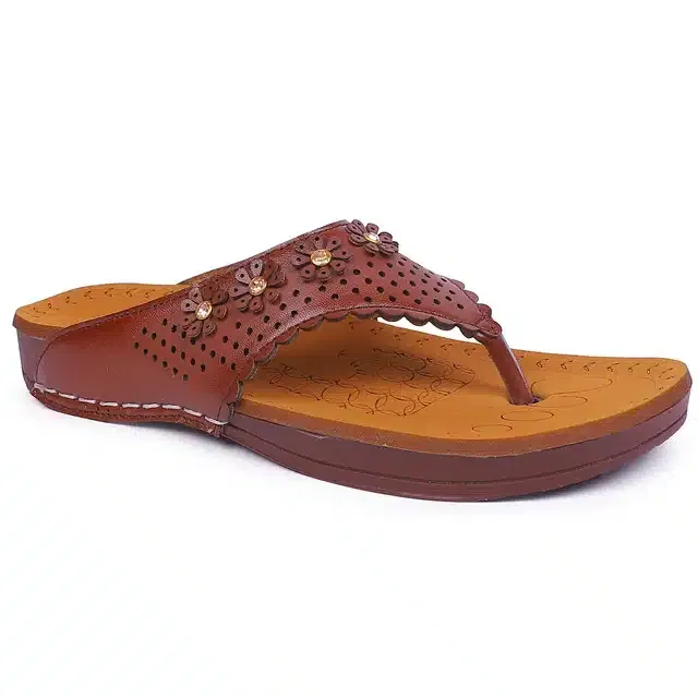 Sandals for Women (Brown & Tan, 5)