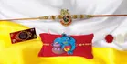 Metal 2 Pcs Rakhi with Roli & Greeting Card 
