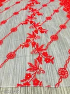 Botanical Aari Work Embroidered Net Dupatta for Women 
