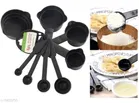 Plastic 8 Pcs Measuring Cups & Spoons with Spatula & Oil Brush with 3 Pcs Cake Scrapers 