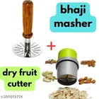 Manual Masher with Dry Fruit Slicer (Multicolor, Set of 2)