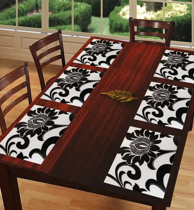 PVC Printed Dining Table Placemats (Multicolor, 30x45 cm) (Pack of 6)