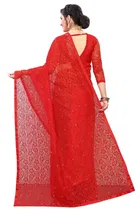 Net Solid Saree for Women 