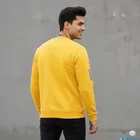 Fleece Printed Sweatshirt for Men, Yellow 