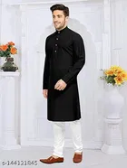 Solid Mandarin Neck Kurta for Men 