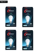 Wega 9 W Standard B22 LED Bulb, Cool White, Pack of 4