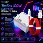 TecSox 100W Super Fast Charger + Cable | Fast Charging and High Speed Data Transfer