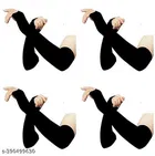 Nylon Gloves for Women, Black, Pack of 4