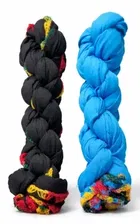Solid Cotton Dupattas for Women ,Sky Blue & Black, Pack of 2 