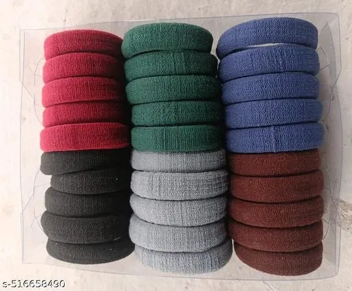 Rubber Bands for Women (Multicolor, Pack of 30)