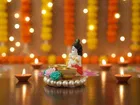 Metal Decoretive Pooja Thali, Multicolour Pack of 1