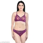 Polycotton Bra with Panty for Women 