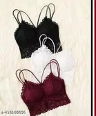 Nylon Solid Bras for Women, Assorted, Pack of 3 