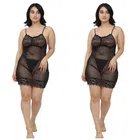 Netted Solid Babydoll for Women (Multicolor, Free Size) (Pack of 2)