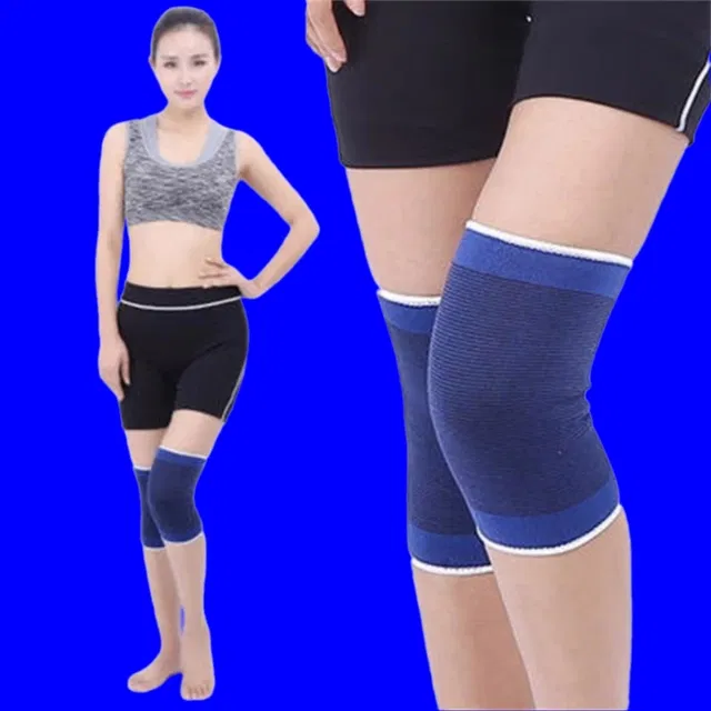 Polyester Solid Knee Sleeves for Women (Blue, Set of 1)