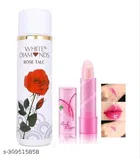 White Diamond Rose Body Powder with Strawberry Lip Balm (Set of 2)