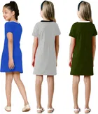 Graphic Print Shift Dress for Girls, Pack of 3 