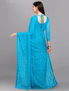 Net Solid Saree for Women 