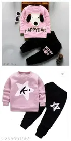 Hosiery Cotton Full Sleeves T-Shirt with Pant Clothing Set for Kids 