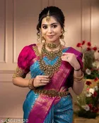 Kanjivaram Banarasi Paithani Jacquard Silk Saree for Women 