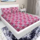 Arch Fab Pink Check Double Bedsheet 88X90 Inch
