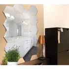 Acrylic Hexagon Shaped Wall Mirror Stickers 