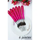 Stainless Steel Fork Set (Pink, Pack of 6)