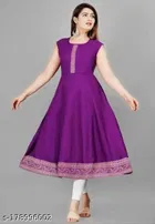 Anarkali Rayon Solid Kurti for Women 