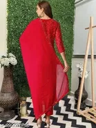 Rayon Bandhani Kurta with Pant & Dupatta for Women 