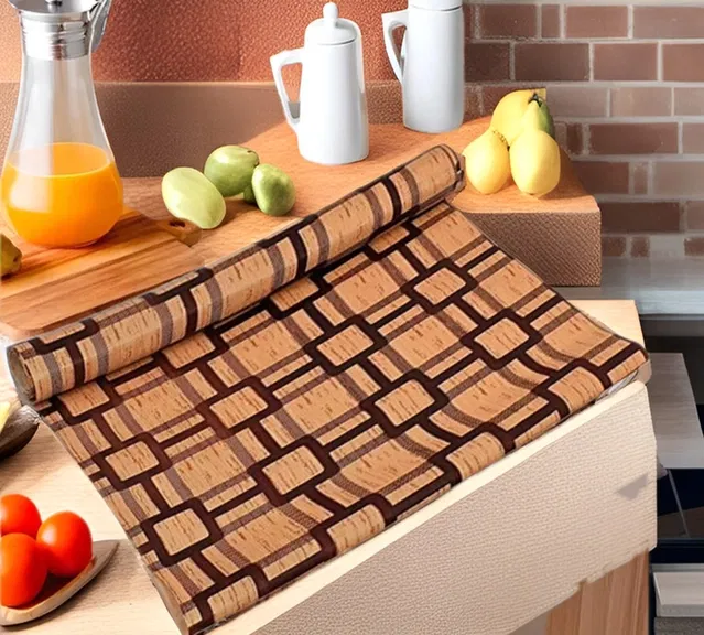 PVC Printed Shelf Mat Roll (Multicolor, 5 m)