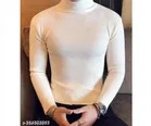 Cotton Blend Hi-Neck Solid Sweatshirt for Men 