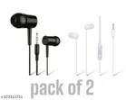 Wired Earphones (Black & White, Pack of 2)