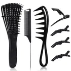 Plastic 7 Pcs Hair Care Comb Set (Black, Set of 1)