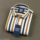 Check Printed Shirt For Men, White & Mustard 
