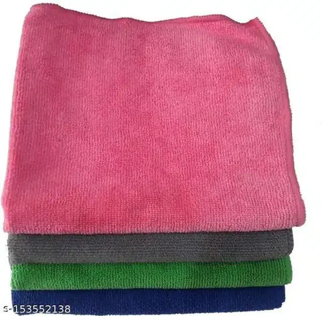 Microfiber Bath Towel (Multicolor, 40x40 cm) (Pack of 4)