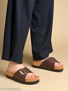 Shoetopia Flat Sandals Brown Size IND-7