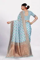 Linen Zari Woven Saree for Women 