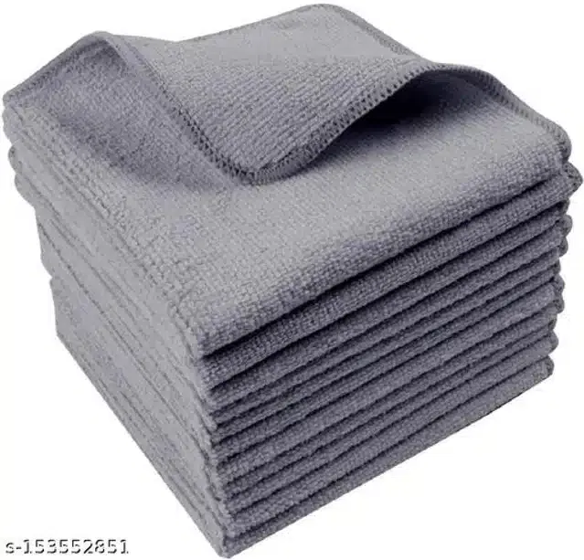 Microfiber Bath Towel (Grey, 40x40 cm) (Pack of 7)