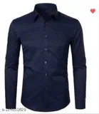 Cotton Blend Solid Full Sleeves Shirt for Men 