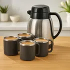 Basik Stainless Steel Lunar Kettle Jug With 4 Cups 